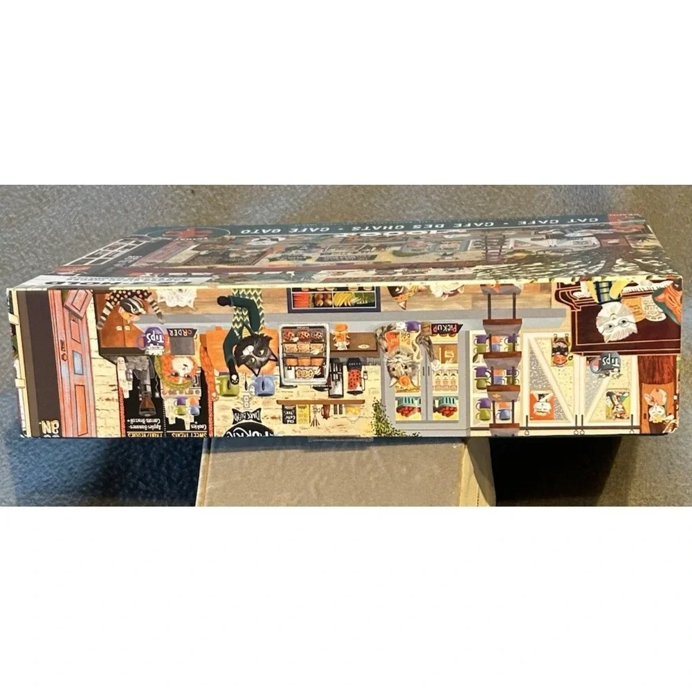Ceaco Puzzle 1000 Piece EZ-2-Hold CAT CAFE Cindy Jackson Larger Size Pieces